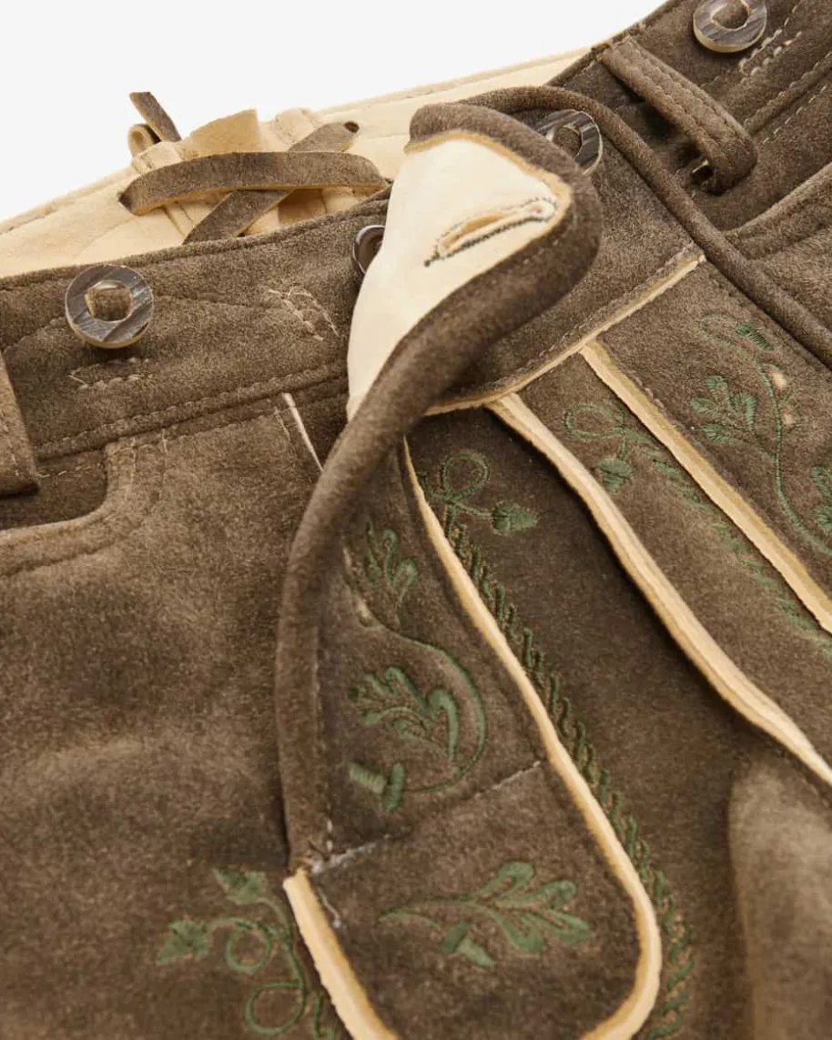 Wiesnlederhose kurz aus Ziegenleder