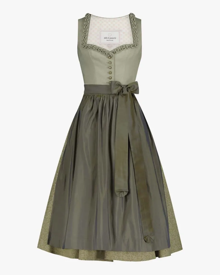 x LODENFREY Midi-Dirndl mit Seidenschürze