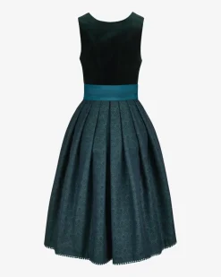 x LODENFREY Samtdirndl Midi mit Schürze