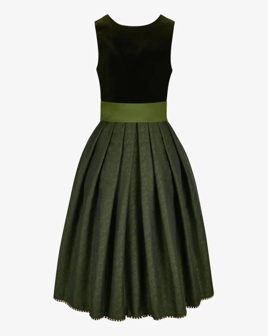 x LODENFREY Samtdirndl Midi mit Schürze